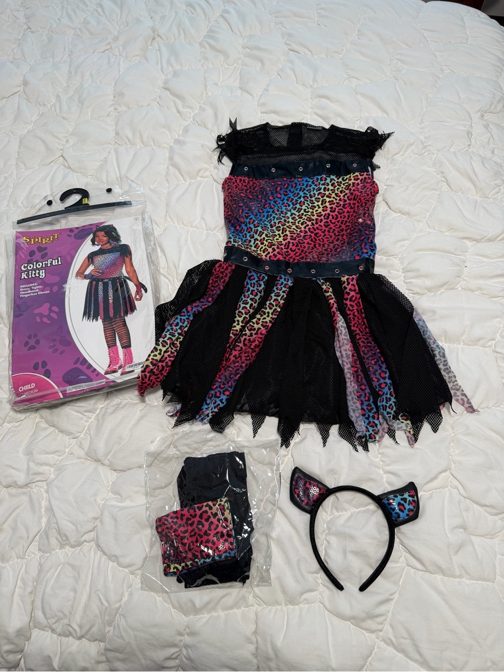 Girls colorful kitty costume M
